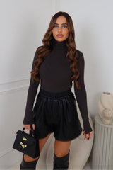 HOLLIE  CHARCOAL LONG SLEEVE HIGH NECK BODYSUIT