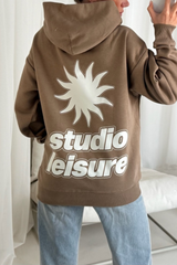 Studio leisure mocha printed hoodie
