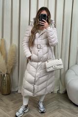 Poppy Cream Padded Hooded Coat Coats & Jackets