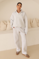 Marl embroidered logo straight leg jogger