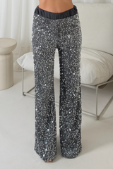Maddie silver sequin trousers