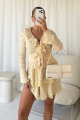 Coco lemon frill blouse & tiered skirt co ord Co Ord
