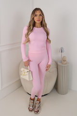 NADINE BABY PINK LONG SLEEVE LEGGINGS SET