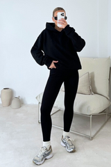 Kendall black hoodie and legging set