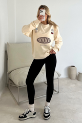 Monaco ecru printed sweater