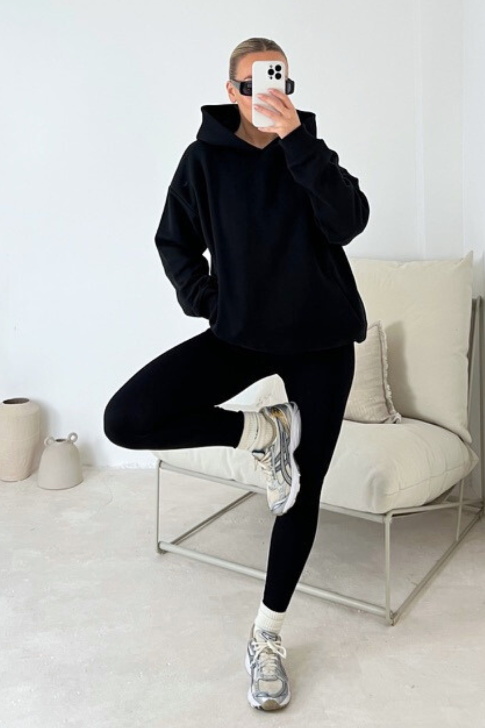 Kendall black hoodie and legging set