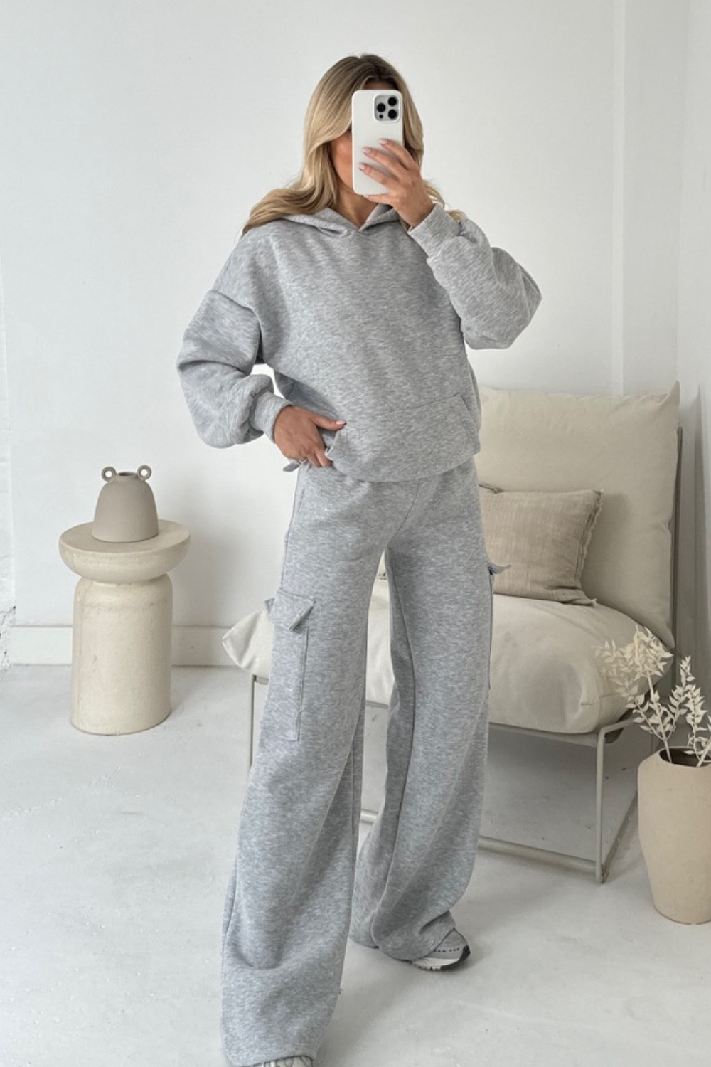 Melissa grey hoodie and cargo jogger loungewear Glamify Famous For Loungewear