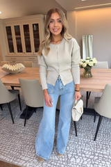 India pistachio structured knit cardigan - Chloe Lauren Collection