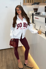 SOHO LONDON PRINTED MARL GREY FULL ZIP JACKET