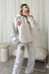 G monogram marl grey and red embroidered hoodie joggers loungewear