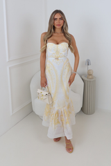 PEYTON LEMON BELTED MAXI DRESS