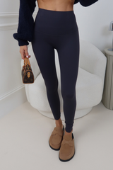ELLIE CHARCOAL BONED RAW HEM BUTTERY ENERGY LEGGINGS