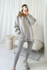 Maya melange grey hoodie and legging set