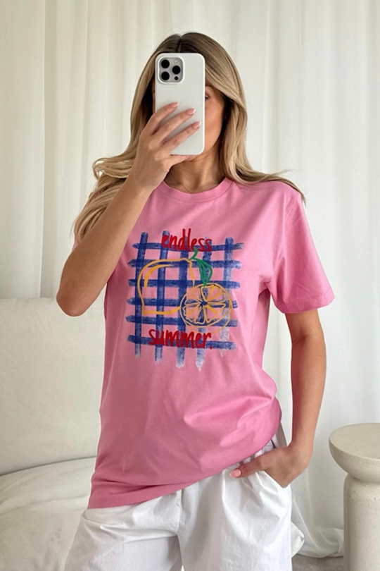 Endless summer Printed pink T-shirt