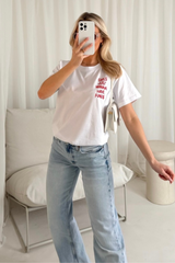Girls just wanna have funds white printed t-shirt