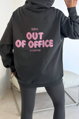 Out of office steel grey printed hoodie and legging set