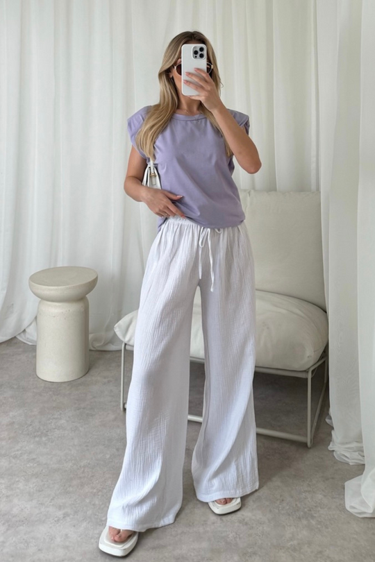 Eliza lilac shoulder pad  t-shirt