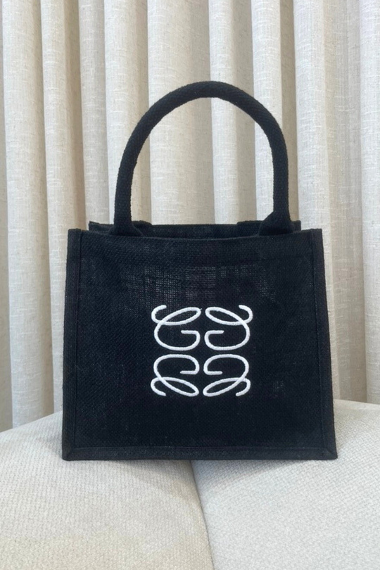 Gege black & white embroidered Mini Tote