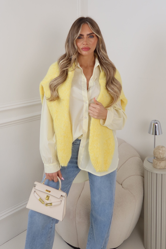 GLAMIFY LEMON STRIPED BASIC LONG SLEEVE SHIRT