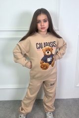 Mini Calabasas bear stone printed sweater jogger loungewear