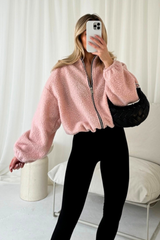 Harriet baby pink zip fleece jacket