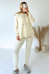 Tegan Cream Knit Hoodie And Leggings Loungewear Loungewear Cash N Carry