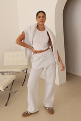 Marl embroidered logo straight leg jogger