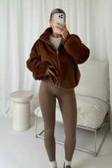 Ruby camel fur bomber jacket ultimate legging set