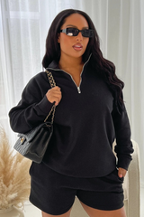 Glamify CURVE premium essential relaxed black shorts