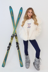 Ski ecru embroidered sweater and legging set