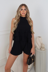 Frankie black crinkle top & shorts co-ord co -ord