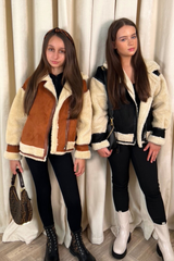 Mini Adele black aviator jacket