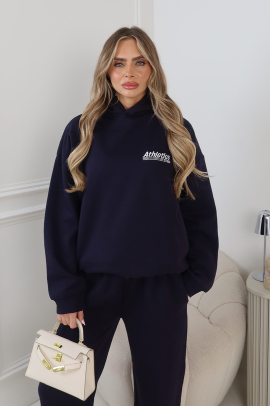 ATHLETICS NAVY EMBROIDERED HOODIE