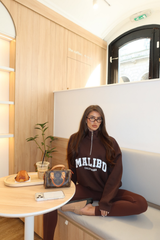 MALIBU CHOCOLATE PRINTED 3/4 ZIP