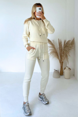Tegan Cream Knit Hoodie And Leggings Loungewear Loungewear Cash N Carry