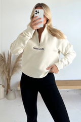 Saint Louis ecru 3/4 zip sweater
