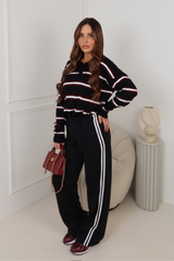 CARTER BLACK STRIPED SWEAT SHIRT