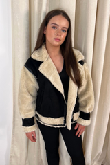 Mini Adele black aviator jacket