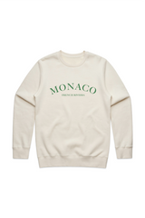 Monaco green printed ecru sweater