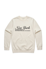 New York printed ecru sweater