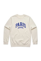 Paris madame blue printed ecru sweater