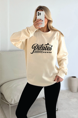 Pilates printed ecru sweater