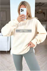 Saint Tropez grey printed ecru sweater