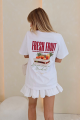 Fresh fruit white heavyweight printed t-shirt