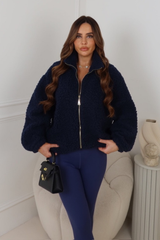 LOCKI NAVY GOLD ZIP WOOLY FLEECE