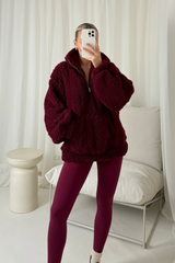Harper burgundy 3/4 fleece and legging set