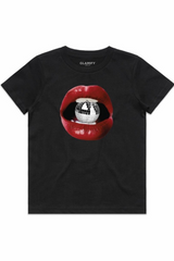 Mini black disco lips printed t-shirt
