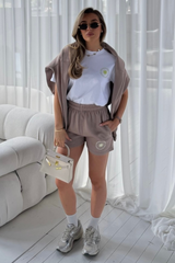 Hamptons printed mocha short