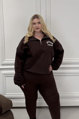 CURVE STUDIO LEISURE CHOCOLATE 3/4 ZIP