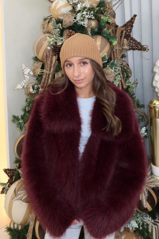 Mini camel knit beanie hat